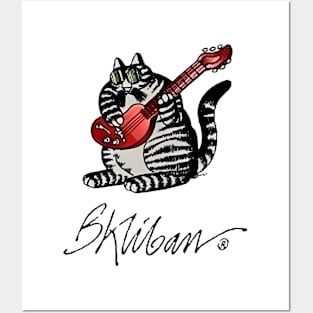 B Kliban Cat Guitar Posters and Art